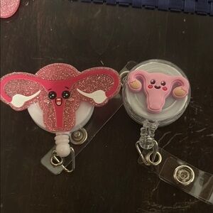 Pink Uterus Jewelry Badge Reels